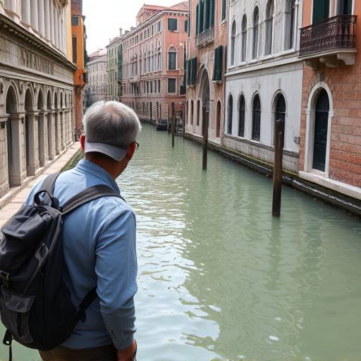 A researcher studying the effects of rising sea levels on a Venetian canal