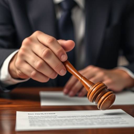 Image representing a legal agreement with a contract and gavel