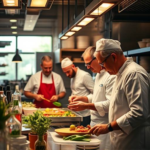 Researchers working in a culinary lab, experimenting with new recipes